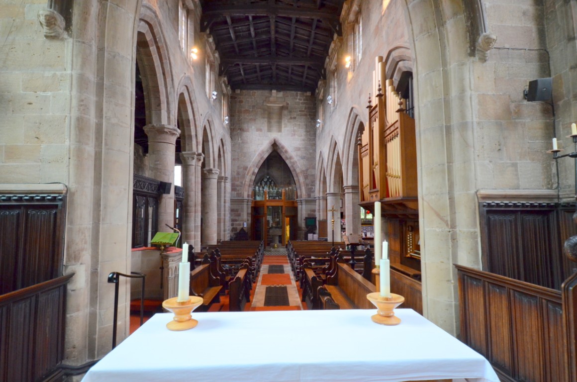 The interior of the church looking into the nave