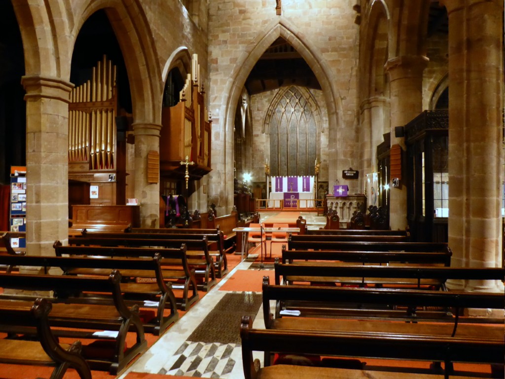 The interior of the church looking towards the altar